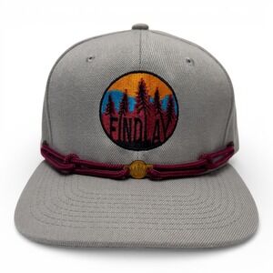 Findlay Hats Snapback Men OSFA Grey Excellent Forest Patch Stampede Lace Cap